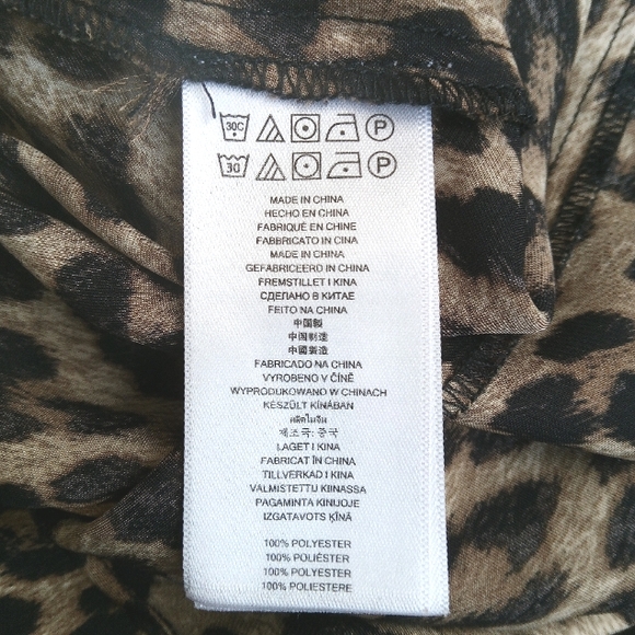 MICHAEL KORS 3/4 Long Sleeve Animal Leopard Print Full Zip Blouse Womens Top XS - Picture 10 of 13